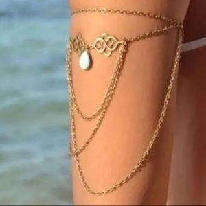 Upper arm band cuff chain bracelet charm festival club body harness sexy gypsy